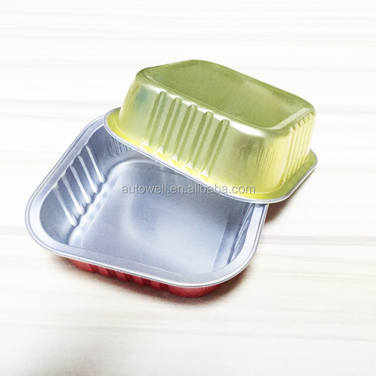 Square Aluminum Foil Container/Box/Baking Cup with Lids