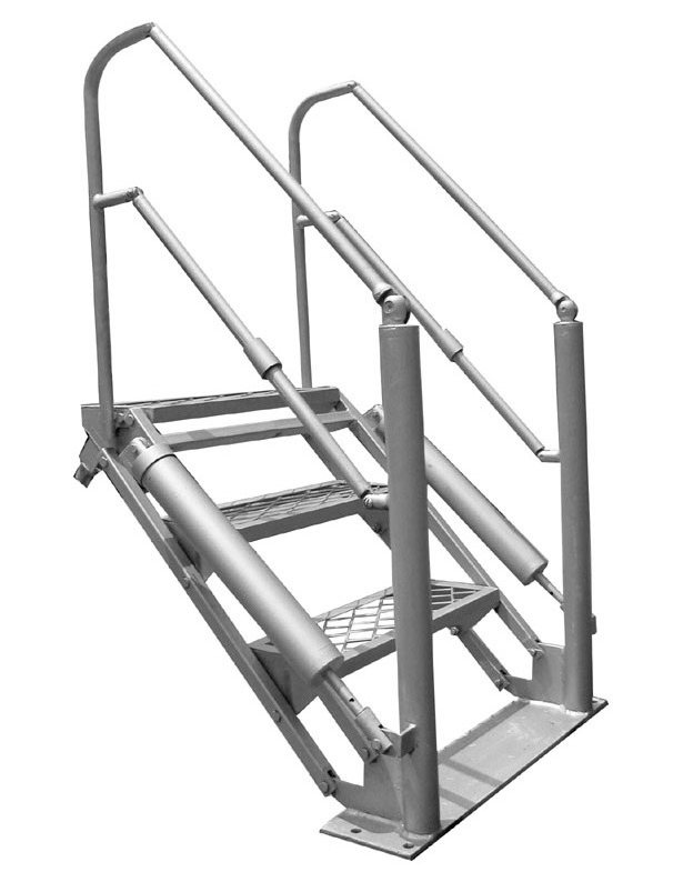 Safety cage Aluminium Telescopic Extension Ladders platform Folding Stairs With Handrail step for petrochemical industry