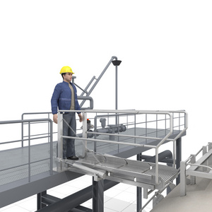 Nice appearance 2-6 step galvanized folding stairs platform ladder with handrail step safety cage for protection tank farm