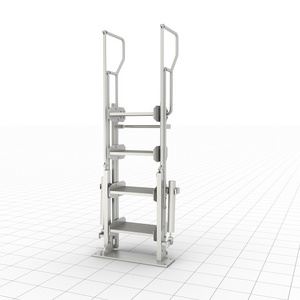 Safety cage Aluminium Telescopic Extension Ladders platform Folding Stairs With Handrail step for petrochemical industry