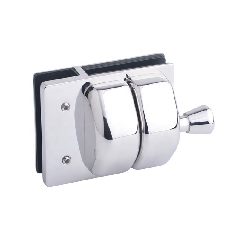 Polished Complete Stainless Steel Glass to Glass 180 Degree Latch