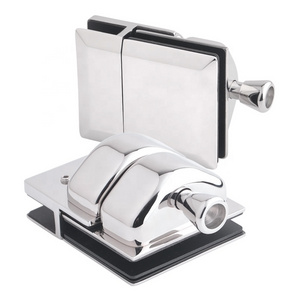 Polished Complete Stainless Steel Glass to Glass 180 Degree Latch