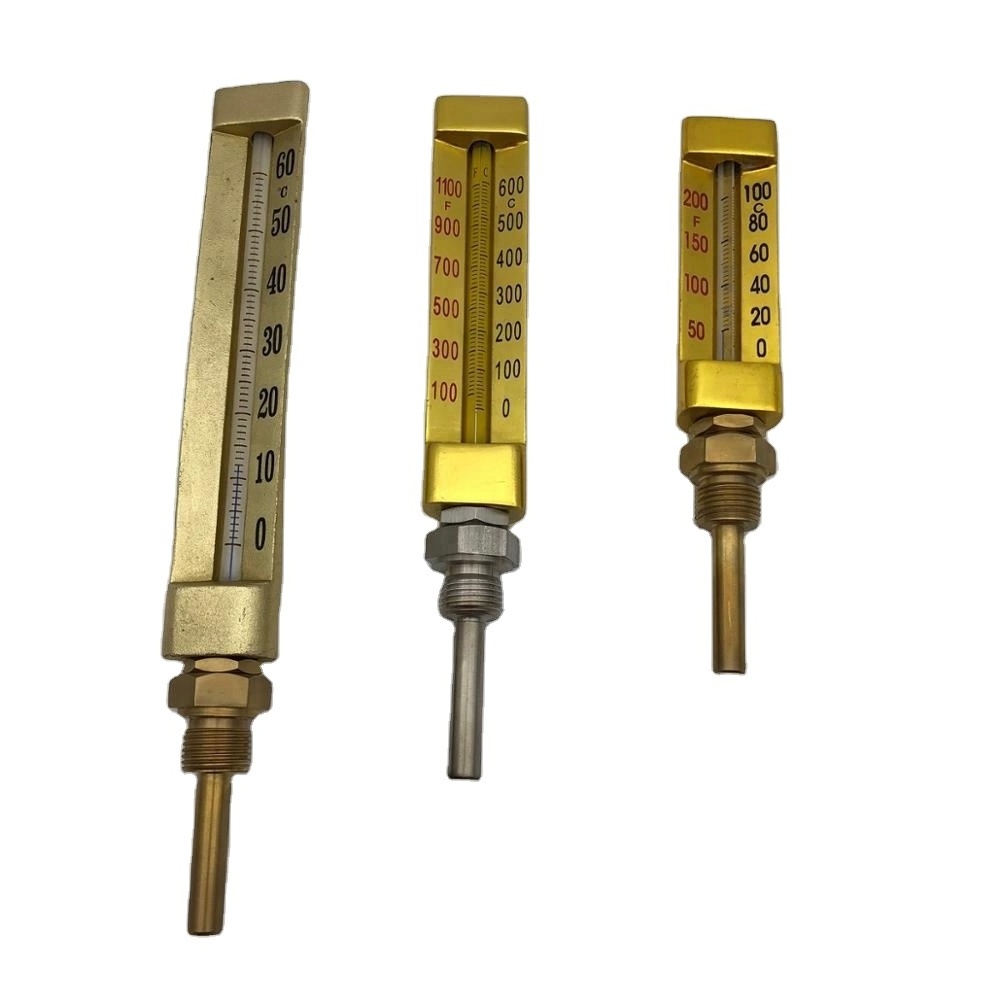 Anti-corrosion pipe V-Shape Industrial Glass Thermometer