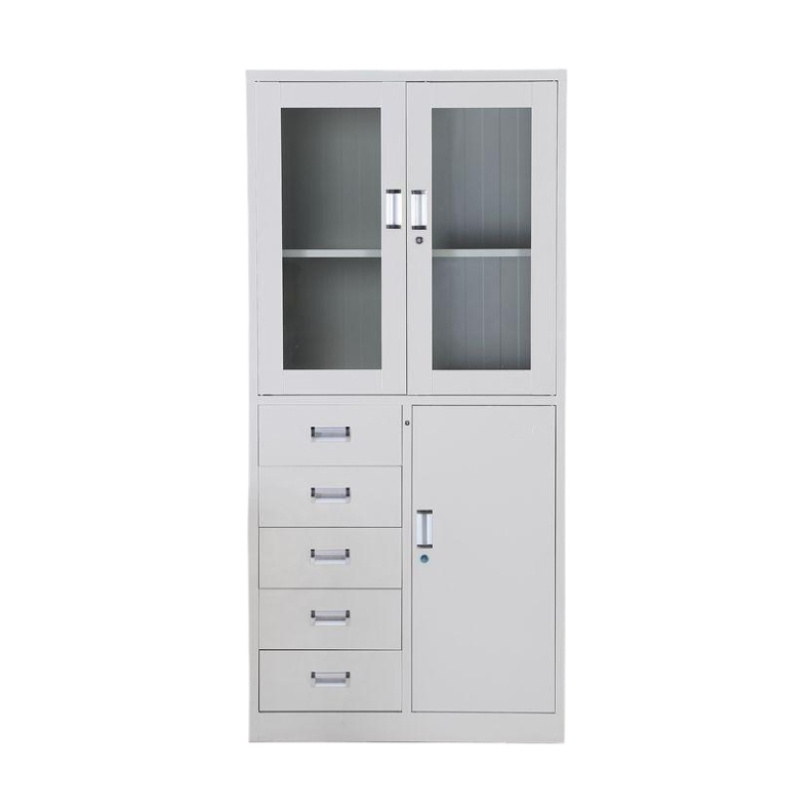 Steel Office Cupboard Metal Glass Door File Cabinet Home Office and School Medicine Cabinet for Use