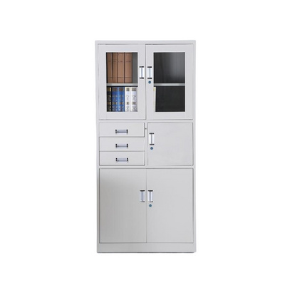 Steel Office Cupboard Metal Glass Door File Cabinet Home Office and School Medicine Cabinet for Use