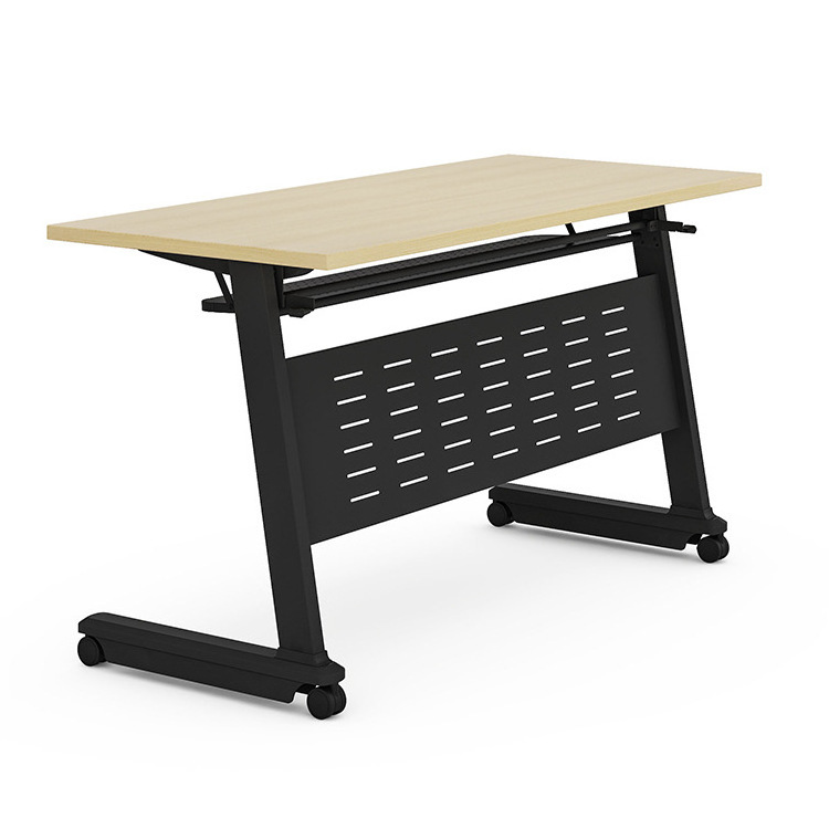 Mobile Training Flip Top Table Folding Table With Lock Casters For Office and School Use