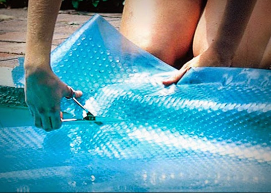 manual Swimming Pool bubble cover with stainless steel roller