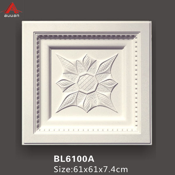 BL6100A#  PU Polyurethane foam  Decoration Aluminum Ceiling Carved Decorative Wall Ceiling Medallion tiles