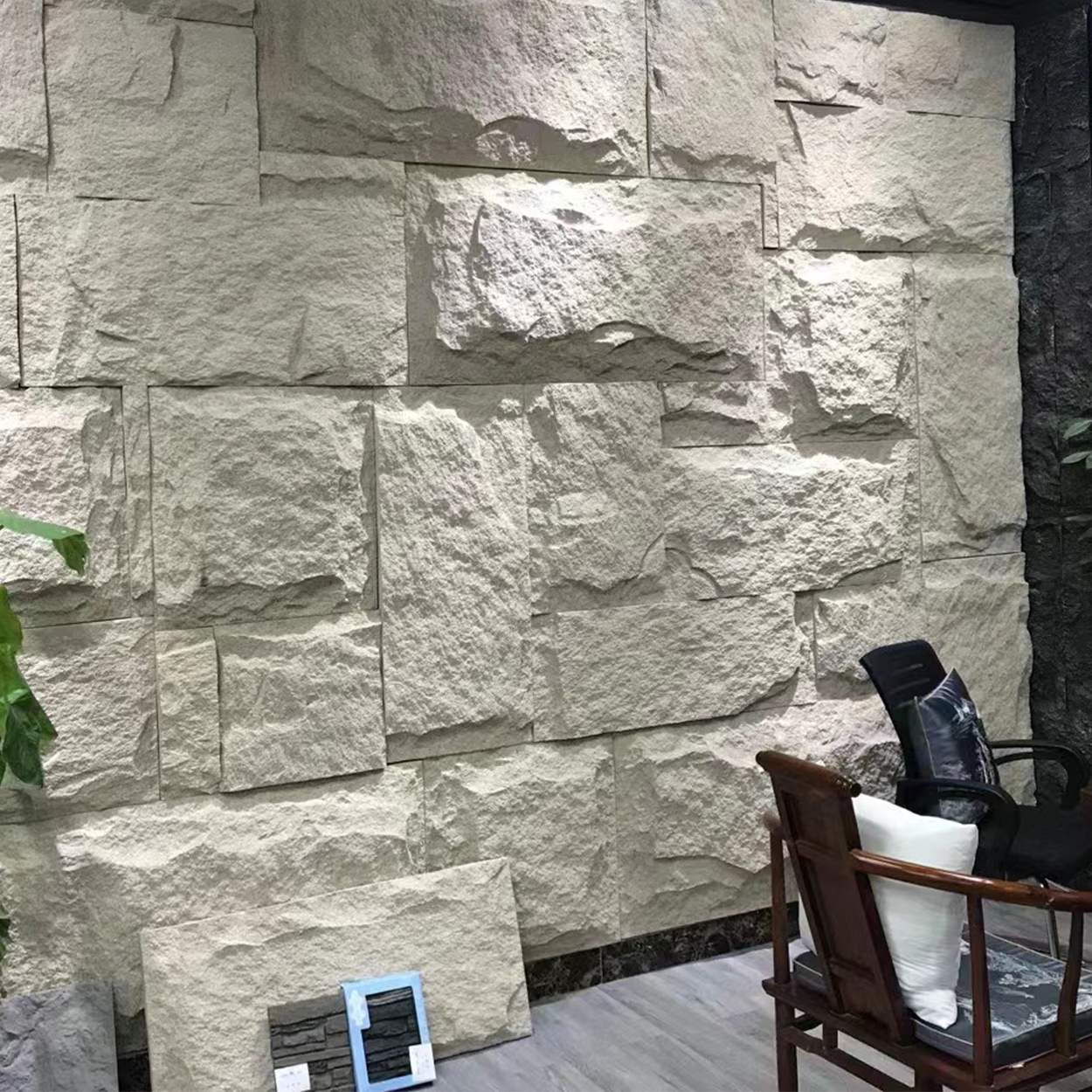 Auuan 3d Wall Covering Calacatta White Quartz Slabs Faux Marble Stone polyurethane faux culture stone