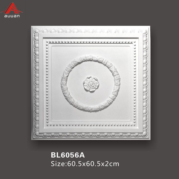 BL6100A#  PU Polyurethane foam  Decoration Aluminum Ceiling Carved Decorative Wall Ceiling Medallion tiles