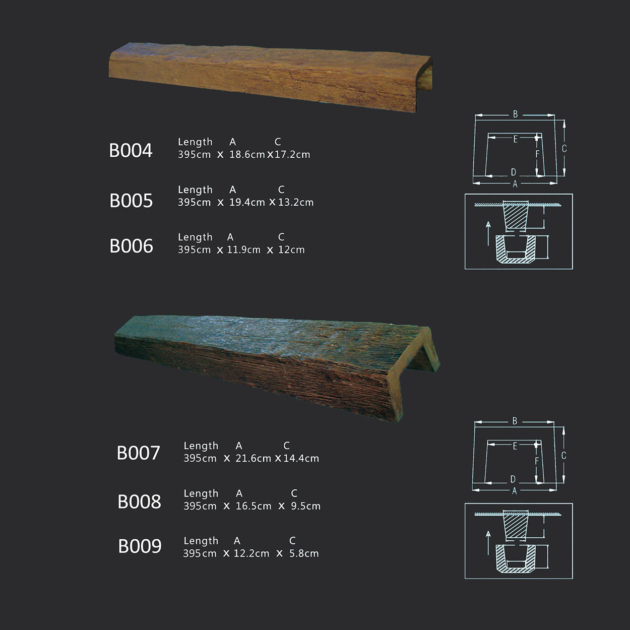 Building Material Polyurethane Foam Wood Beam And Artificial Wood Beams For Sale