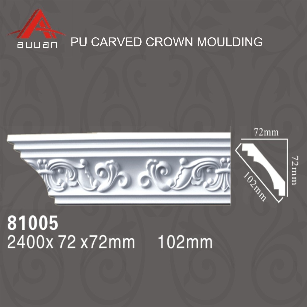 81005 Building Material Wall Decorative High Density PU Cornice Foam Crown Molding