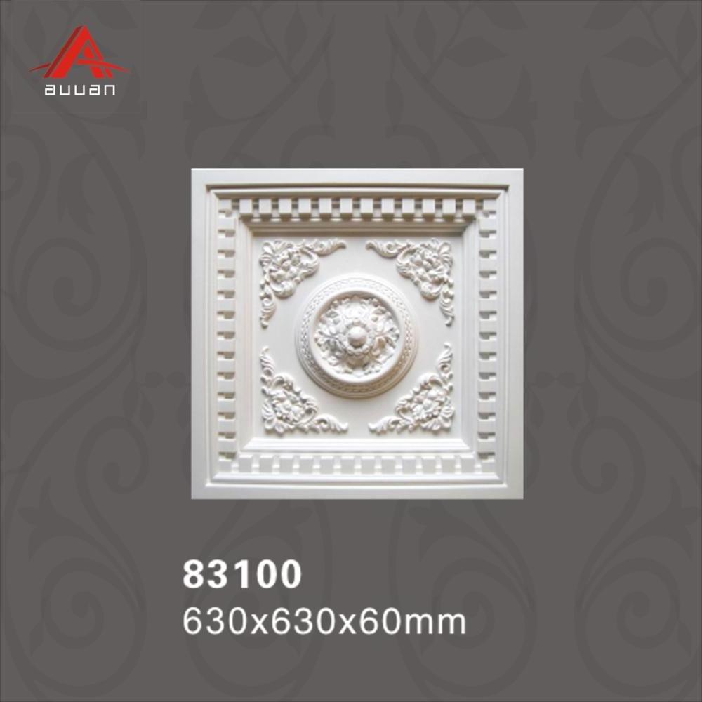 China Supplier Decorative PU Square Ceiling Medallions for Home Decor