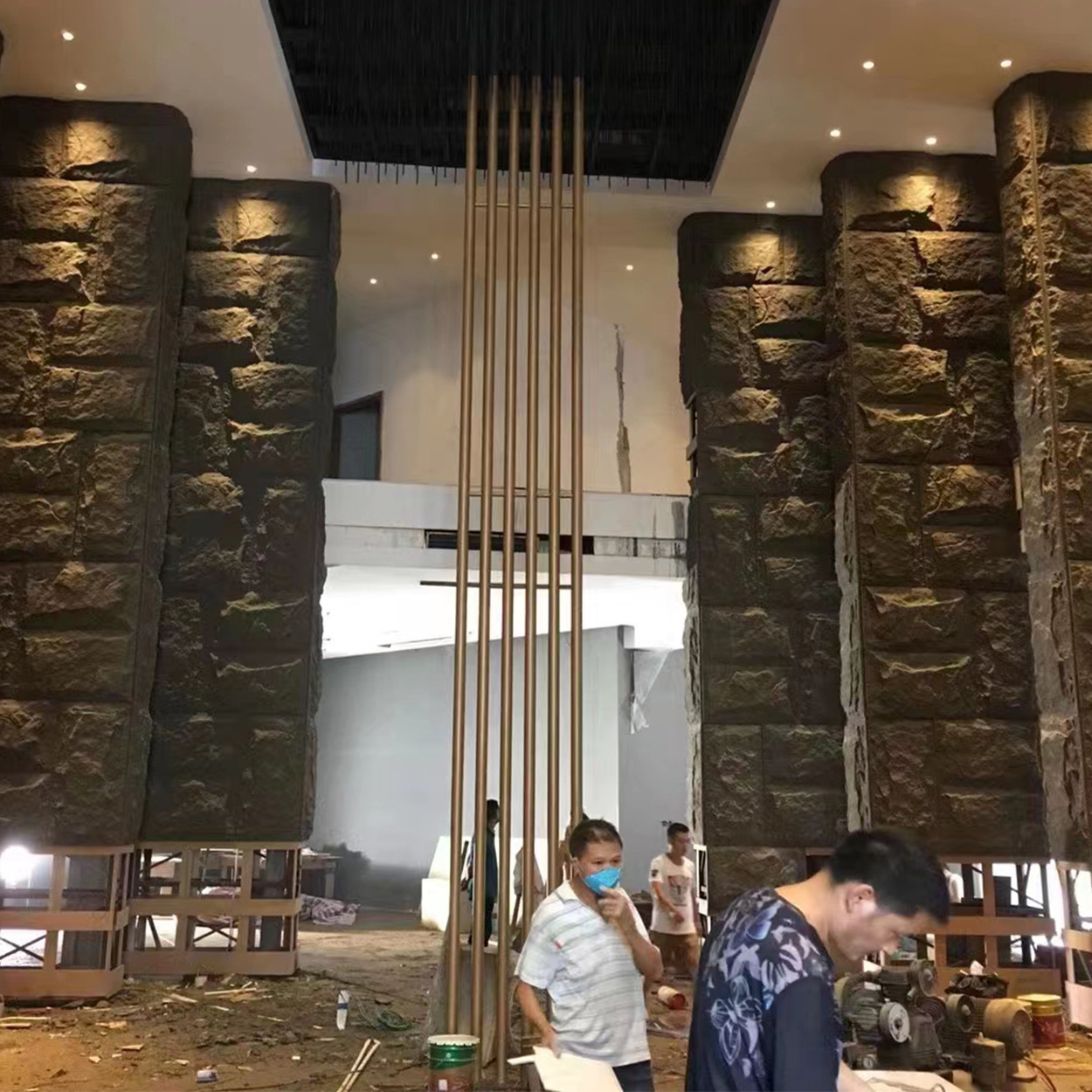 Auuan faux stone wall cladding veneer artificial culture stone panels artificial stone wall mold