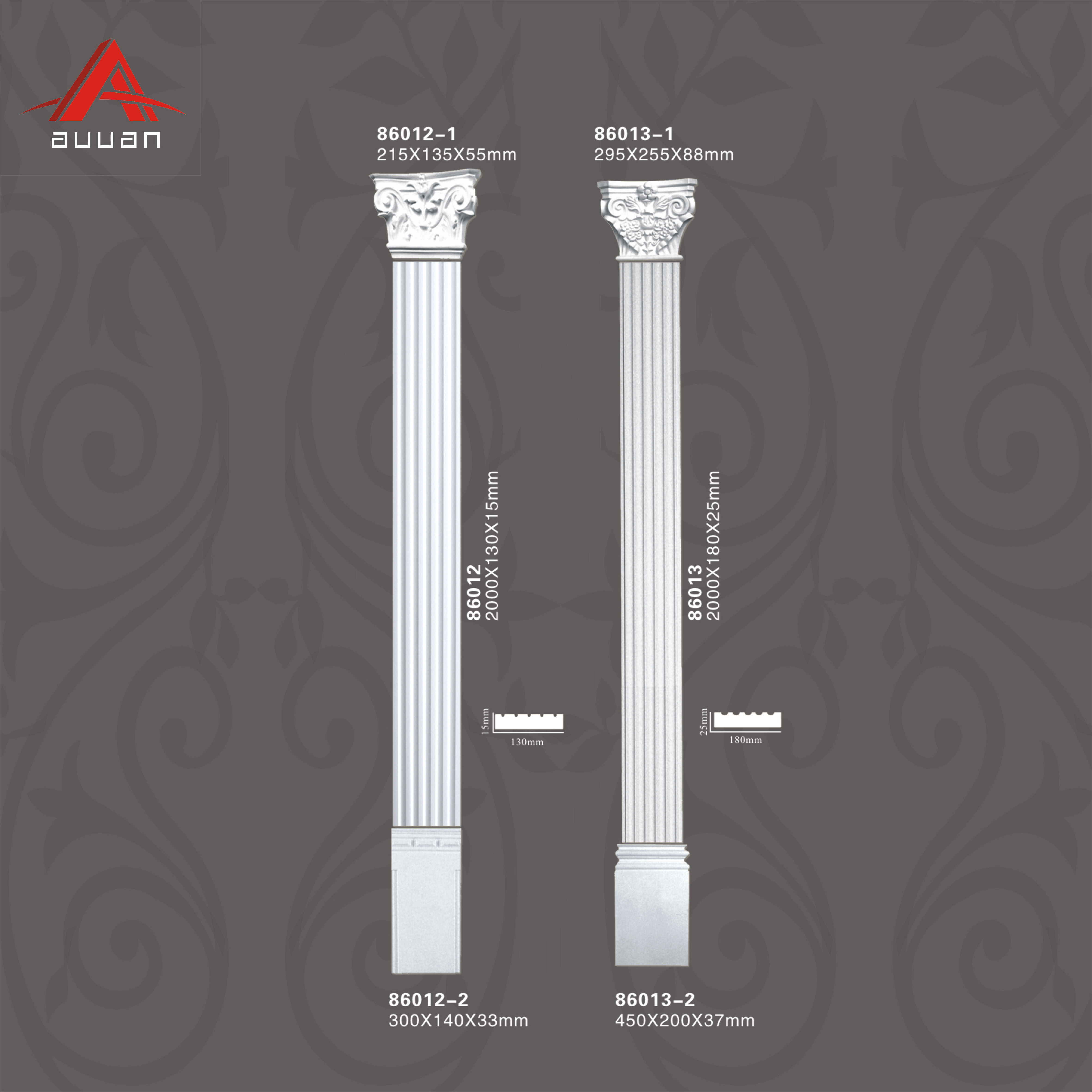 86007# wholesale polyurethane resin decorative  wedding pillars columns