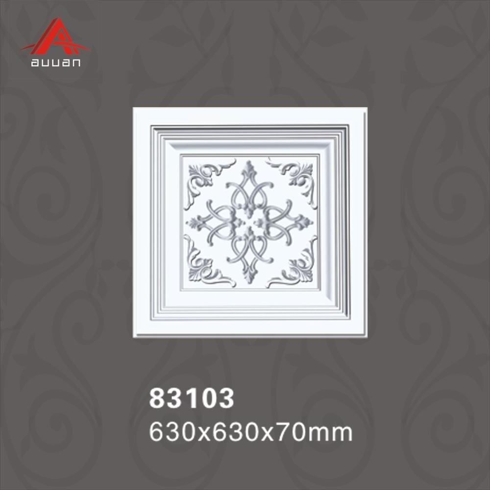 China Supplier Decorative PU Square Ceiling Medallions for Home Decor