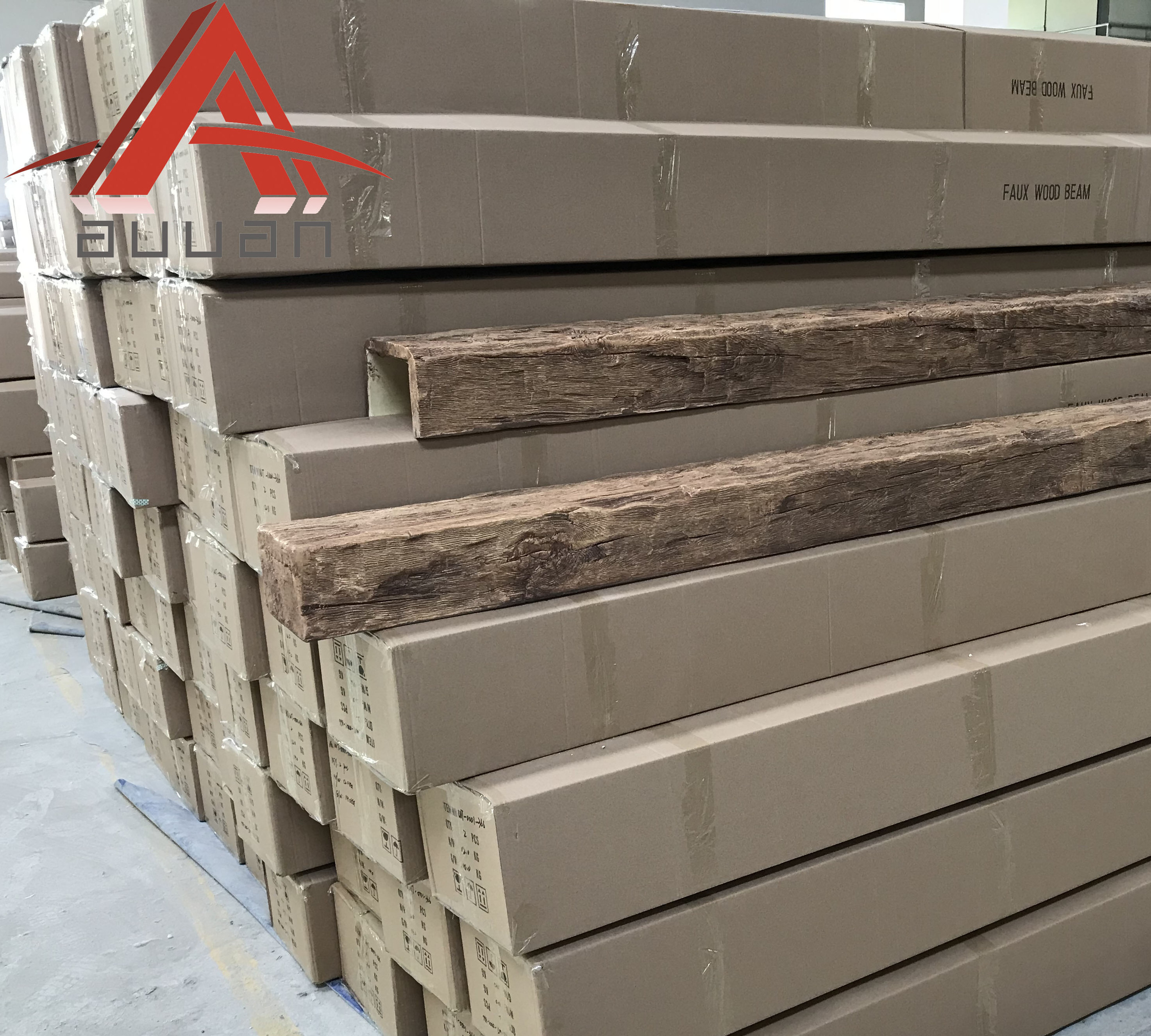 Wholesale Shape Decorative High Quality and Light Weight PU Faux Wood Ceiling Beams For Interior And Exterior