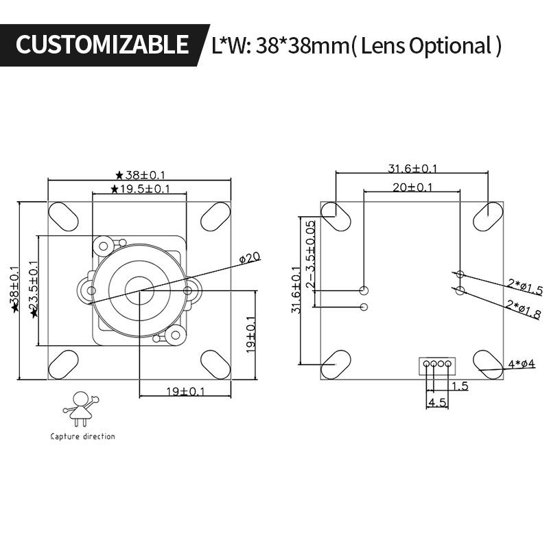 2MP SC2210 USB Camera Module Starlight Night Vision 0.001LUX Low Illumination H.264 NIR Large aperture sensitive lens