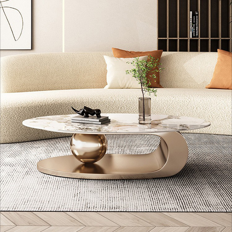 High Fashion new design coffee table set gold color Nordic center table set Polished Arabic style modern tea table