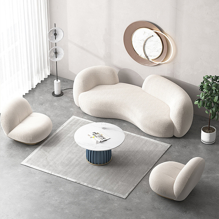 AUXFORD modern minimalist white half circle designer couches luxury sofa set design lounge round curved sofa couch