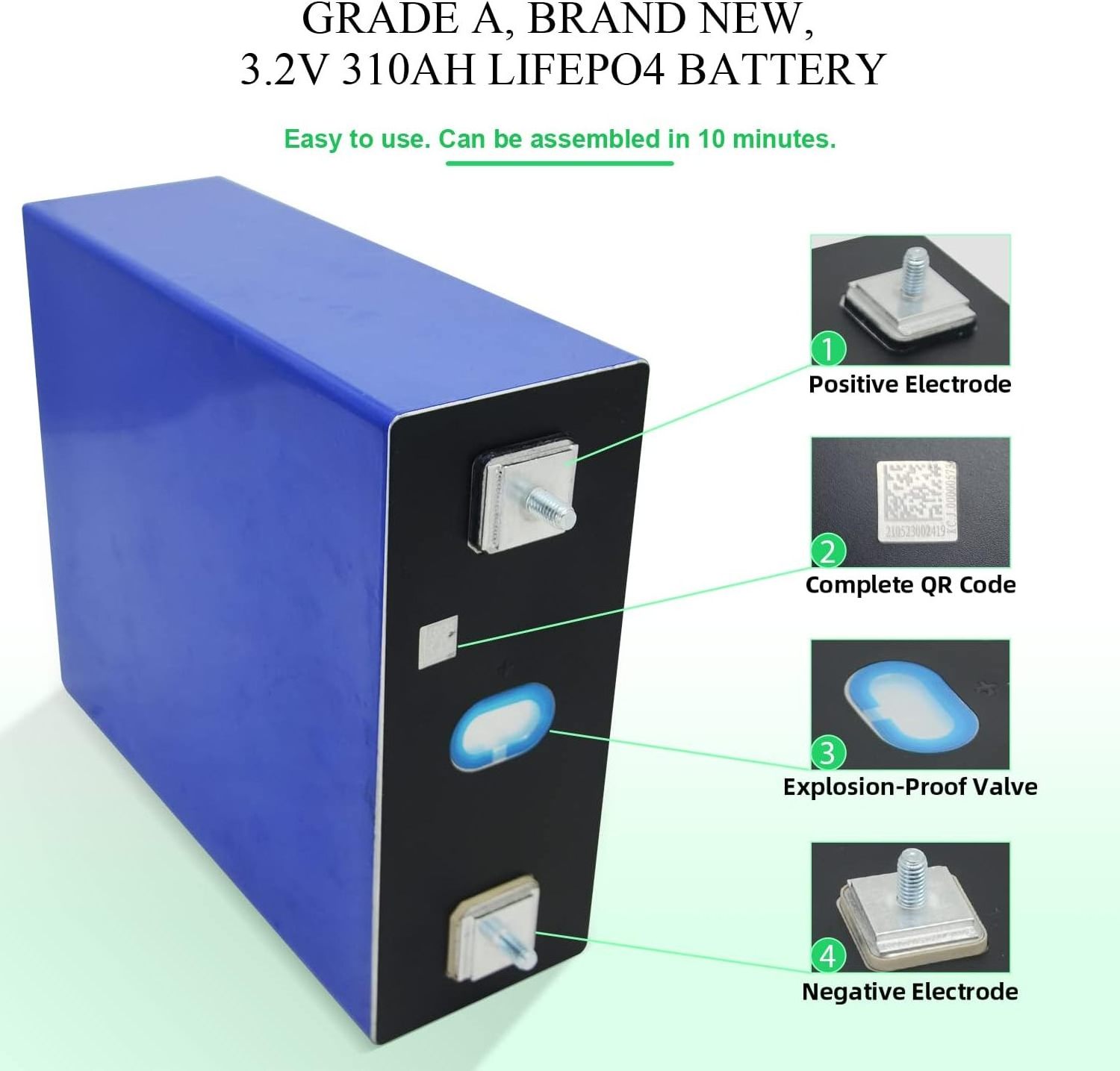 calb 200ah solar cell lithium ion solar power storage battery box green marine starter battery 12v lifepo4  3.2v 50ah starter