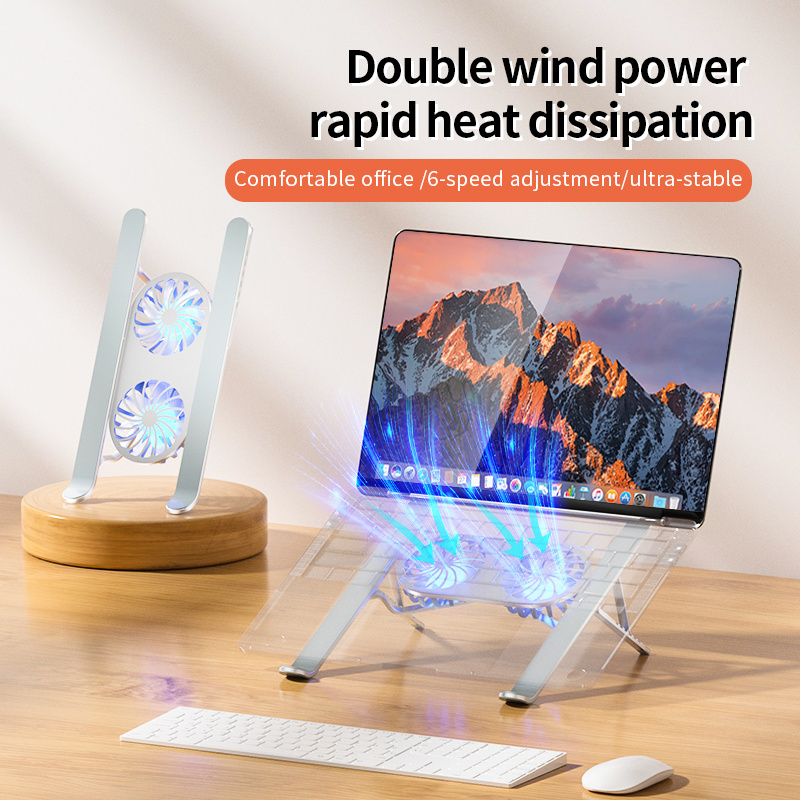 Multifunctional Aluminium Adjustable Height Desktop Laptop Cooling Fan Stand For Tablet Notebook Laptop PC Cooler Stands Holders