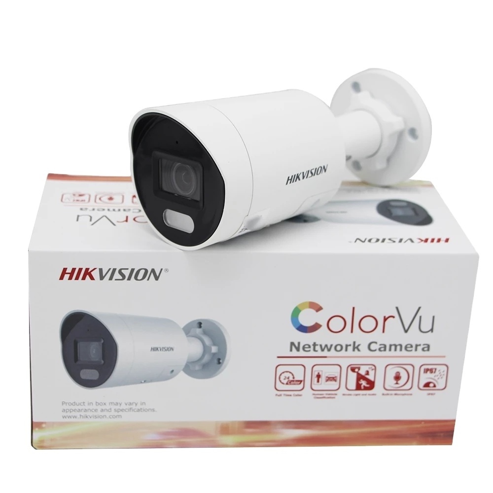 DS-2CD2047G2-LU/SL Original Hi 4 MP ColorVu Strobe Light and Audible Warning Fixed Mini Bullet Network Camera H.265+ POE