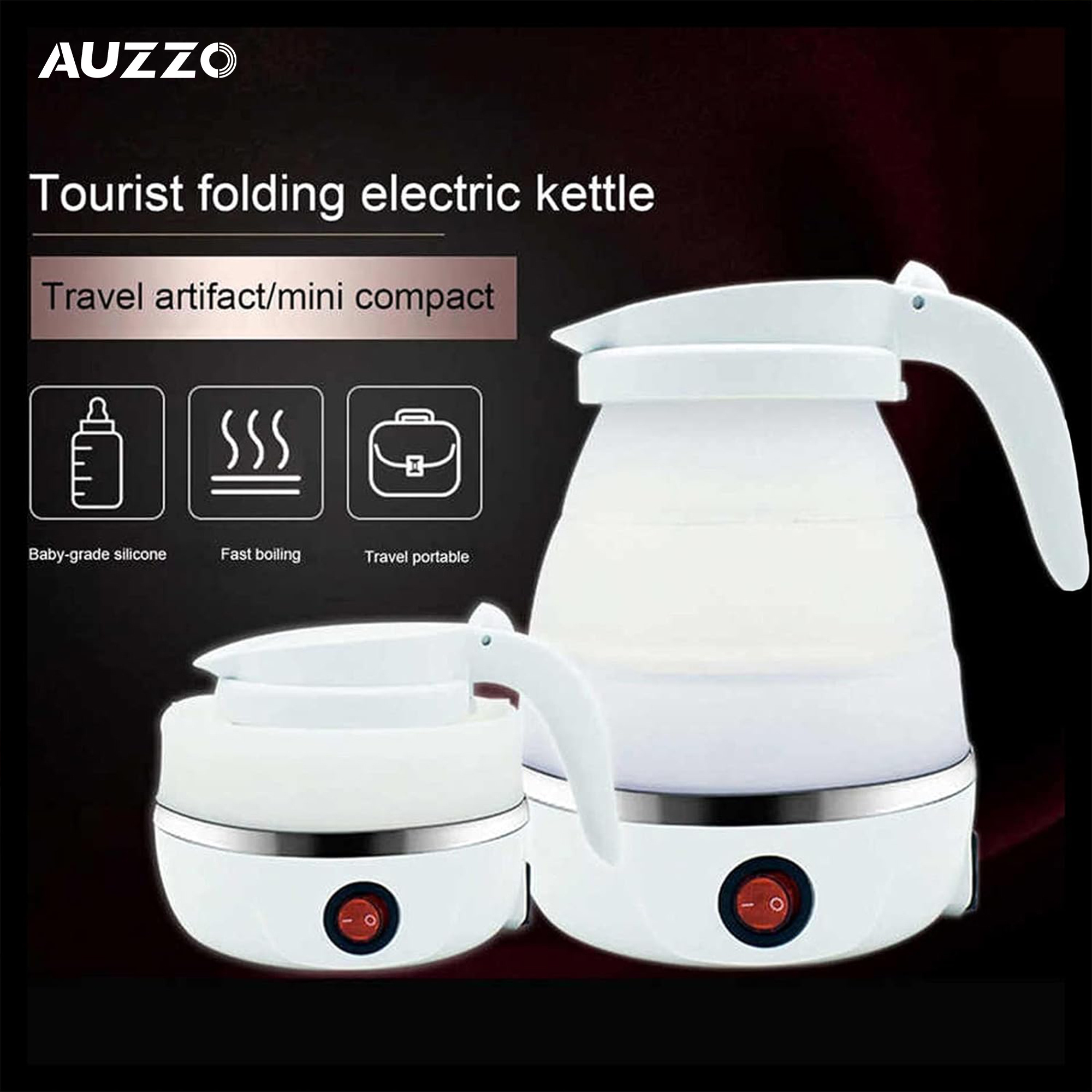 New Design Small Mini Foldable Timer Silicon Electric Kettle For Travel Travellers