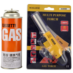 Portable flame torch gas cutting flamethrower torch propane piezo ignition blow camping welding torch butane for BBQ