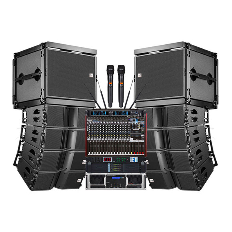 Ava Outdoor music double 8 line array speaker box design audio system powered line array speakers active professional set