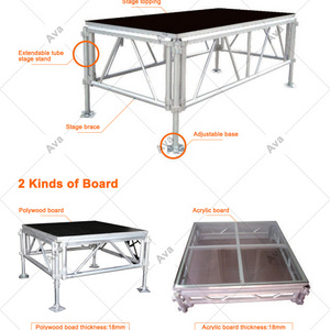 Acrylic wooden outdoor portable stage platform round event wedding music performance aluminum stage platform for concert