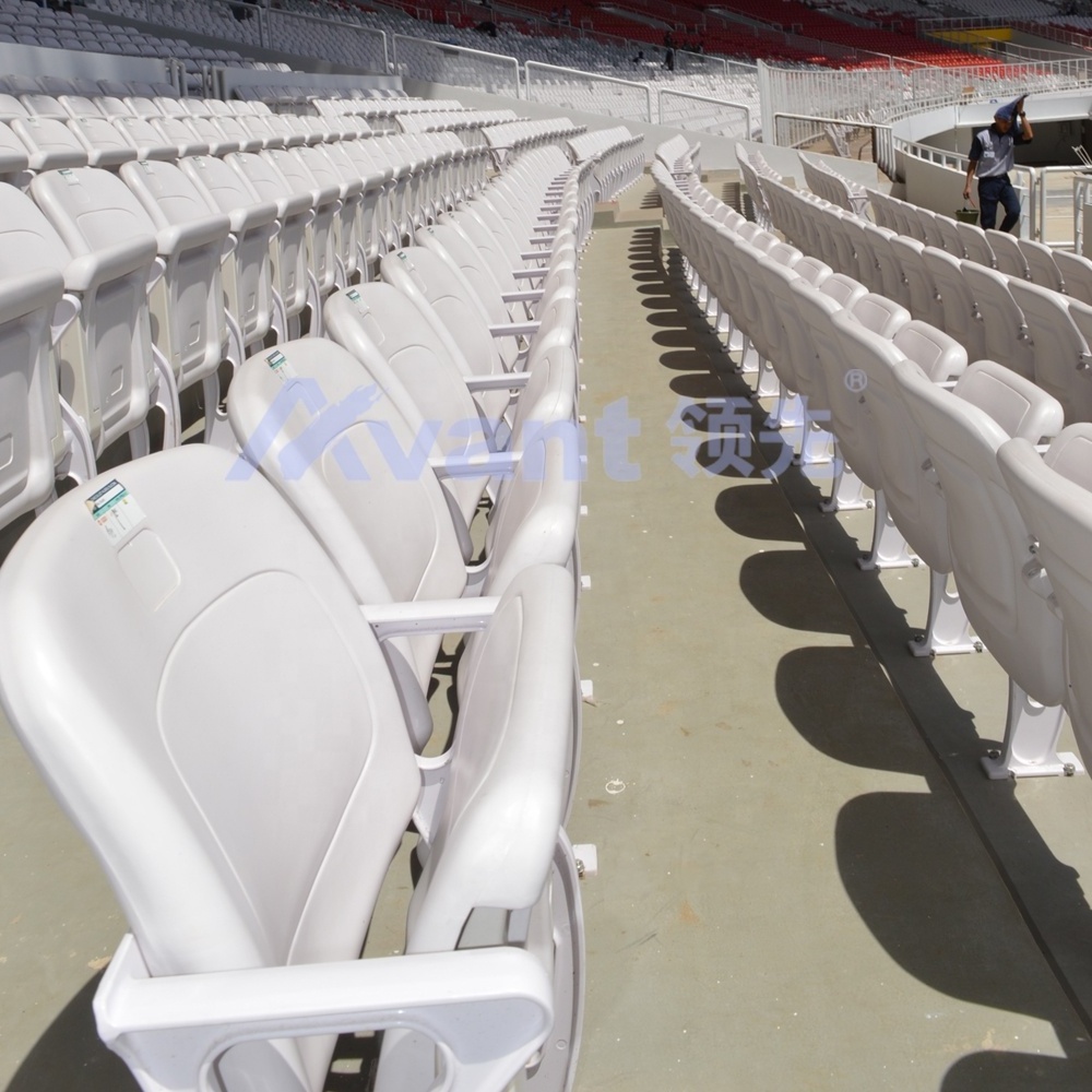 Avant High Back Folding Stadium Seat Outdoor Arena Floor Mount  Portable Tip-Up Grandstand Chairs VIP Aluminum Bleachers Seating