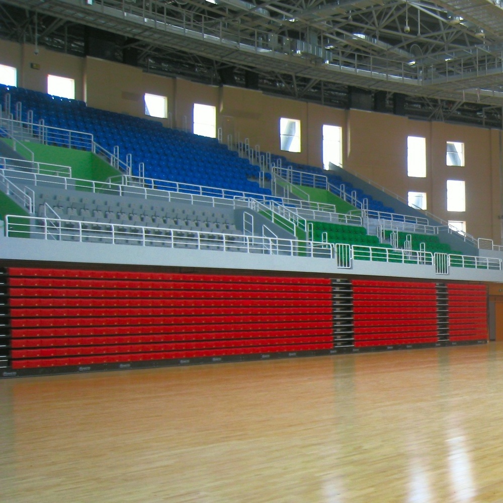 Avant Movable Telescopic Bleacher System Indoor Space Saving Retractable Bleachers Arena Recessed Gym Grandstand Stadium Seating