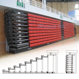 Avant Movable Telescopic Bleacher System Indoor Space Saving Retractable Bleachers Arena Recessed Gym Grandstand Stadium Seating