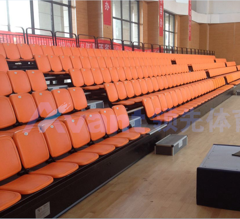 Avant Indoor stadium telescopic seat with armrest telescopic bleacher retractable gym bleachers