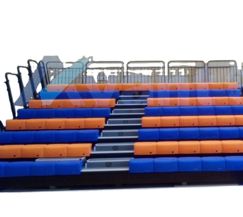 Avant Indoor stadium telescopic seat with armrest telescopic bleacher retractable gym bleachers