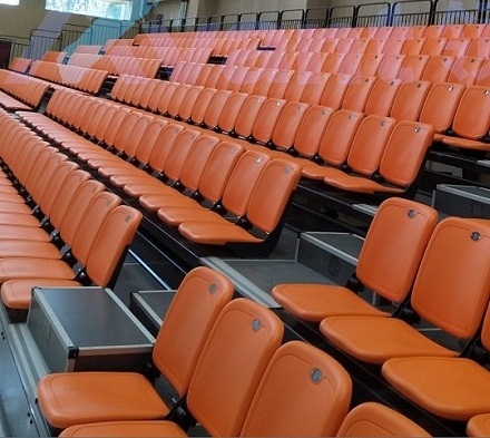 Avant Indoor stadium telescopic seat with armrest telescopic bleacher retractable gym bleachers