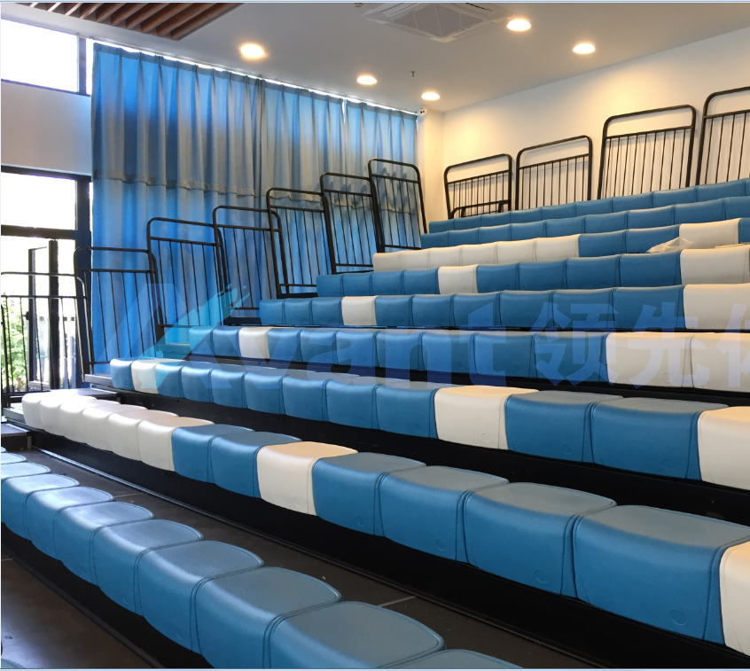 Avant Indoor stadium telescopic seat with armrest telescopic bleacher retractable gym bleachers