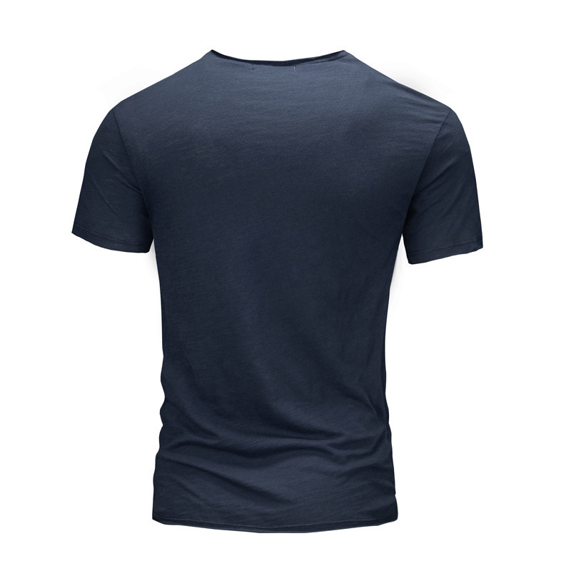 Wholesale Cotton Custom Tshirts Logo Printed OEM ODM Free Sample Plain V Neck T Shirt For Men