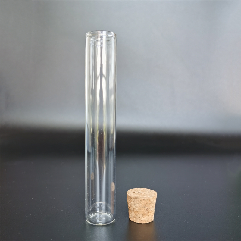 Custom 120mm Borosilicate Flat Bottom Glass Test Tubes with Cork Stopper