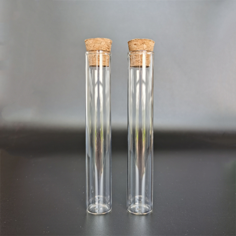 Custom 120mm Borosilicate Flat Bottom Glass Test Tubes with Cork Stopper