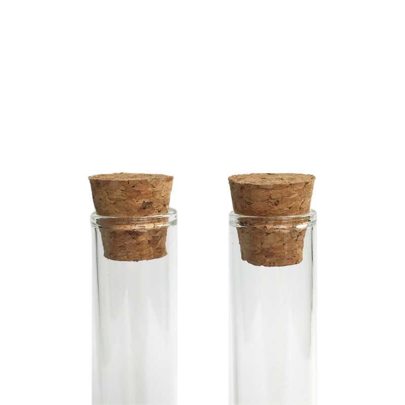 Custom 120mm Borosilicate Flat Bottom Glass Test Tubes with Cork Stopper