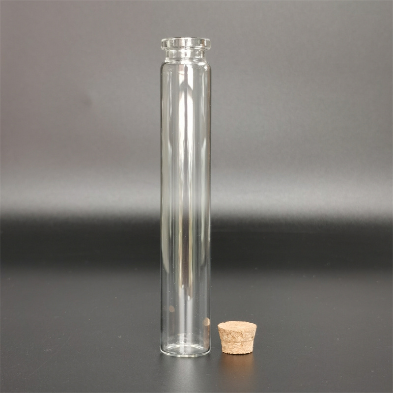 Flat Bottom Transparent Glass Test Tube with Cork Borosilicate Glass Pipe