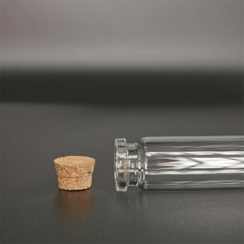 Flat Bottom Transparent Glass Test Tube with Cork Borosilicate Glass Pipe