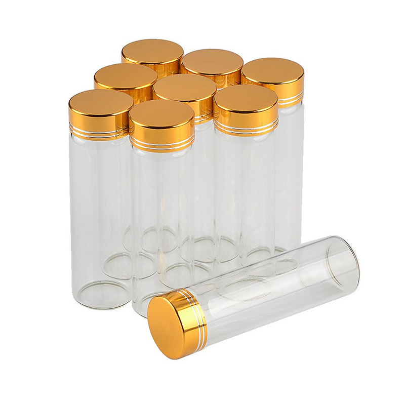 115mm Screw Top Glass Tube With Gold Aluminum Cap