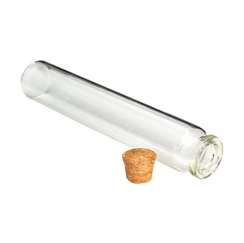 Hot Sale Diameter 20mm Clear Glass Tube Container with Cork Lid