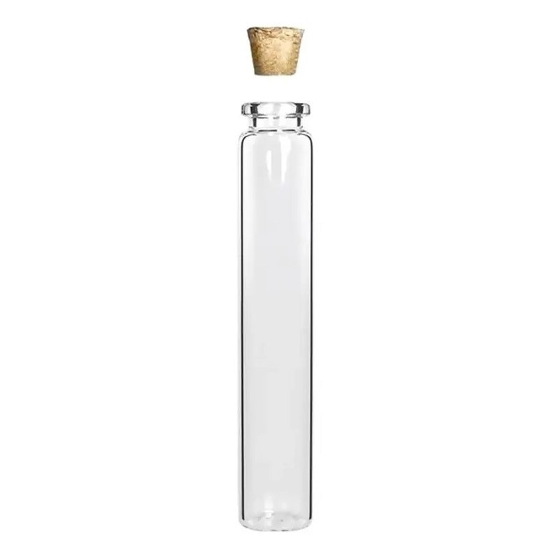 Hot Sale Diameter 20mm Clear Glass Tube Container with Cork Lid