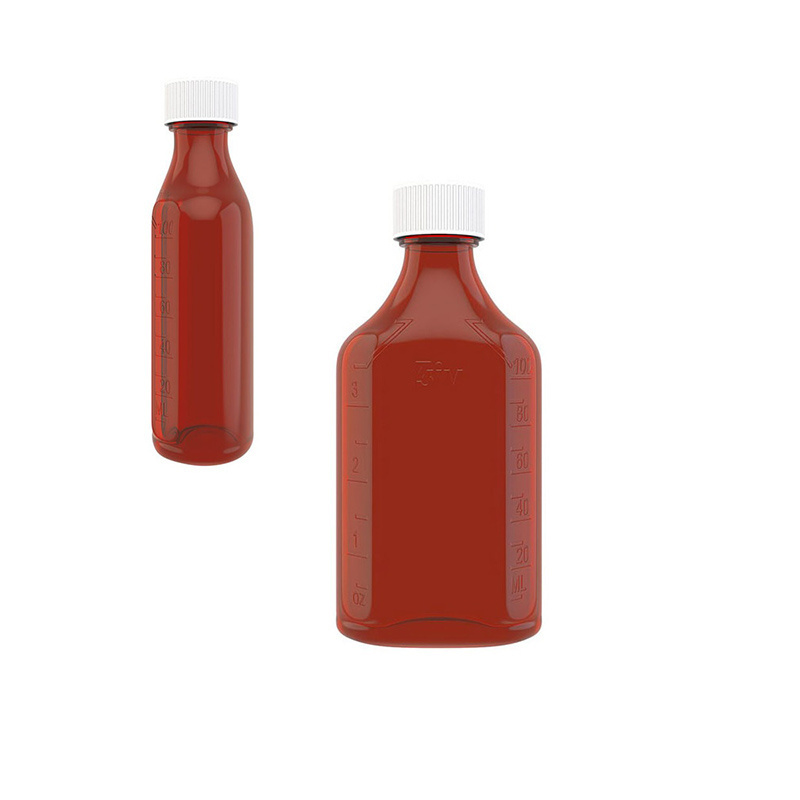 Custom cough syrup liquid plastic bottle oval liquid bottle