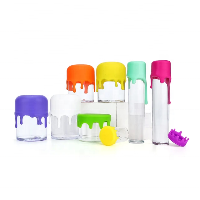 6ml  5ml 10ml Airtight Smell Proof Jar Silicone Wax Oil Concentrate Glass Container with Small Silicone  lid