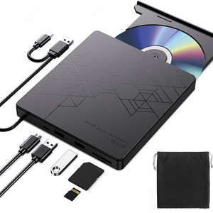 External CD Drive USB 3.0 HUB Portable CD/Dvd +/-Rw Optical Drive Slim DVD Rom Rewriter Burner For Laptop Desktop PC